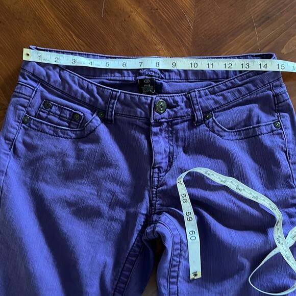 Refuge Purple Low Rise Skinny Jeans Juniors Size 7 - Picture 7 of 9